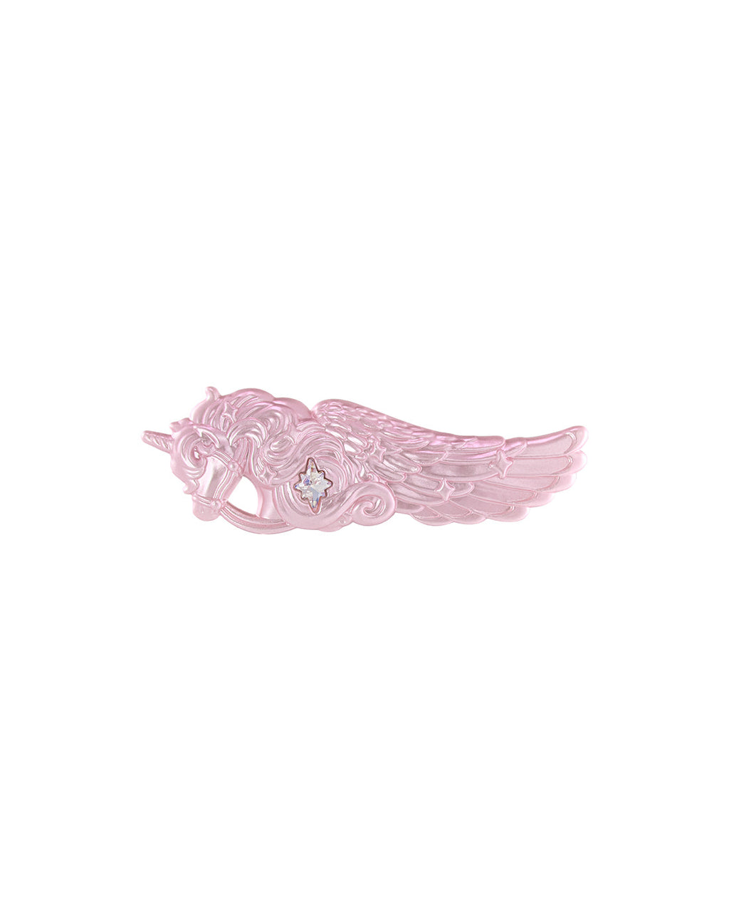 Flower Knows Knight Unicorn Hair Clip Pink Crystal