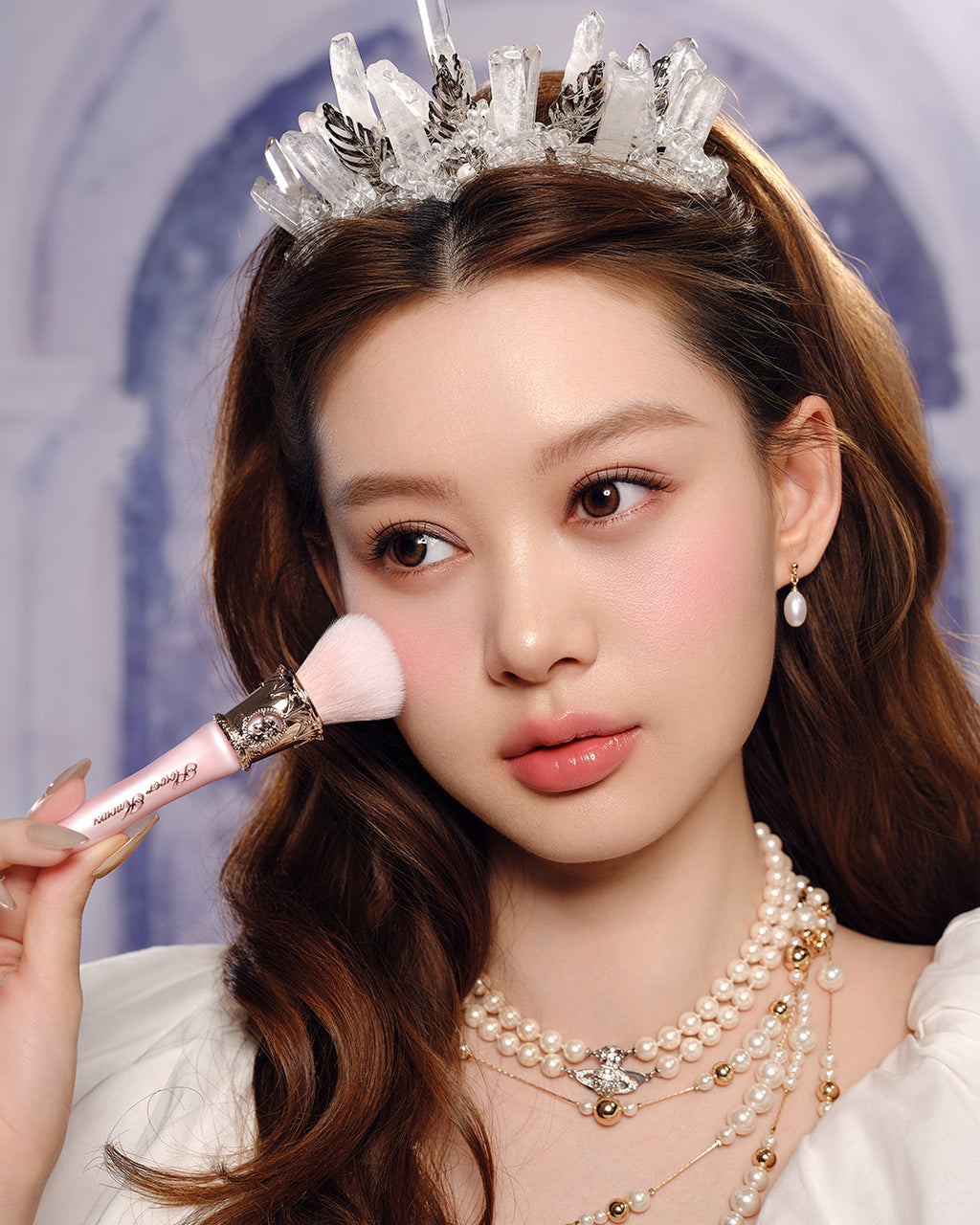 Flower Knows Knight Unicorn Angled Blush Brush Crystal Pink