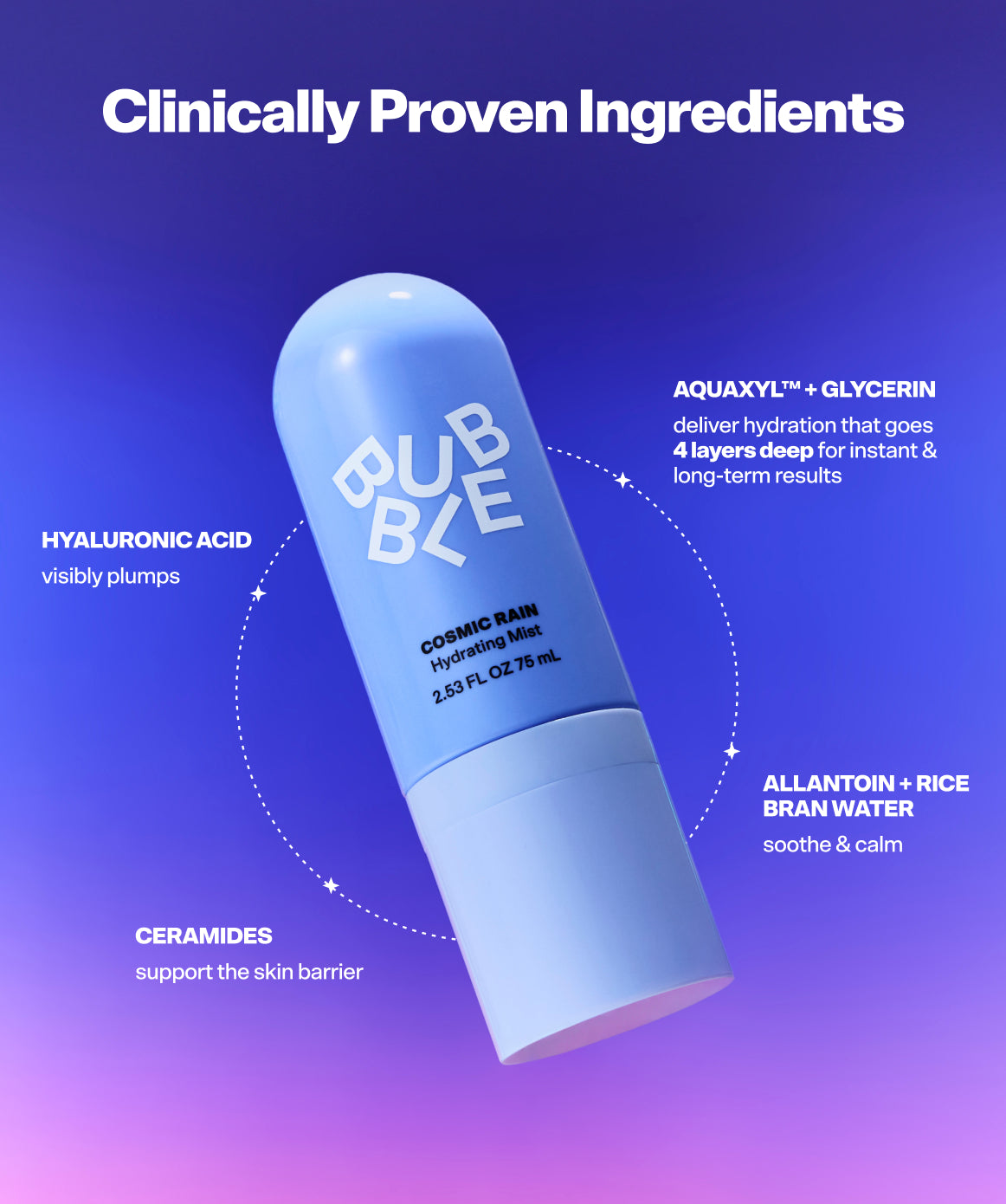Cosmic Rain Dewy Hydrating Mist by Bubble Skincare
