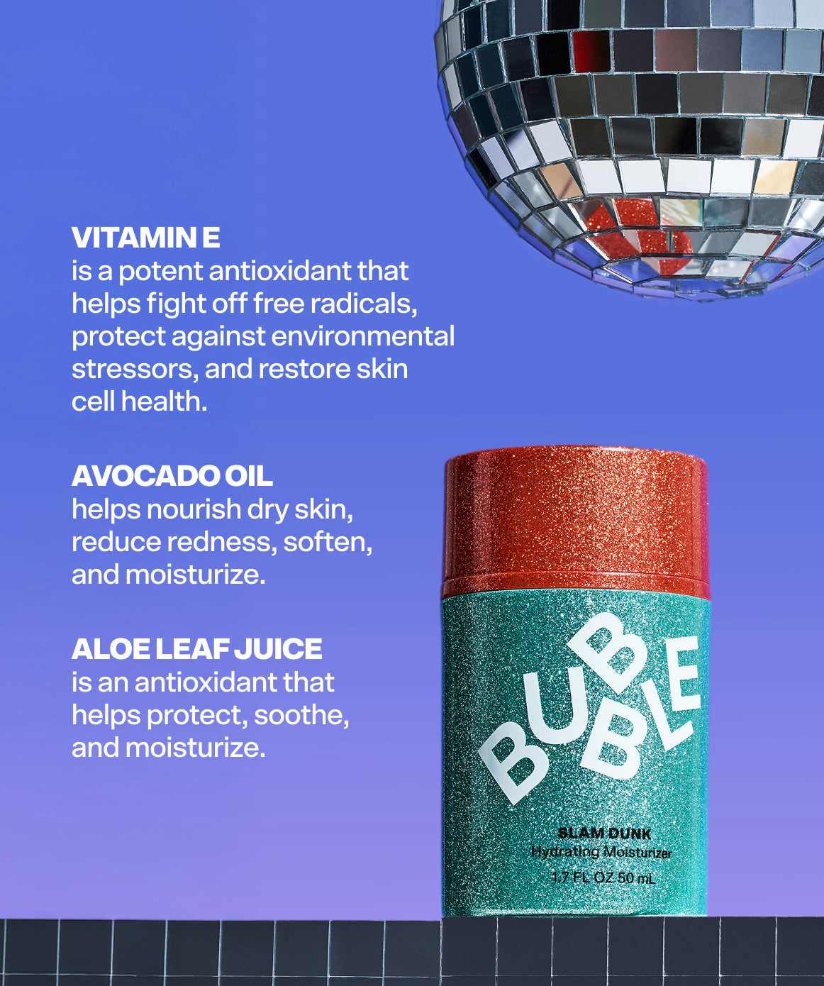 Slam Dunk Glam Edition Moisturizer 1.7 Fl Oz by Bubble Skincare