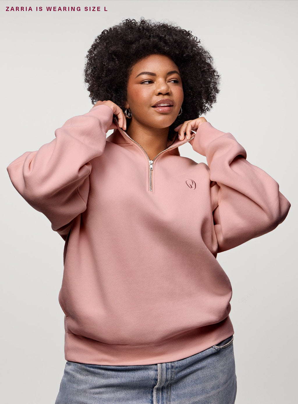 Everyday Quarter Zip Sweatshirt by Rare Beauty