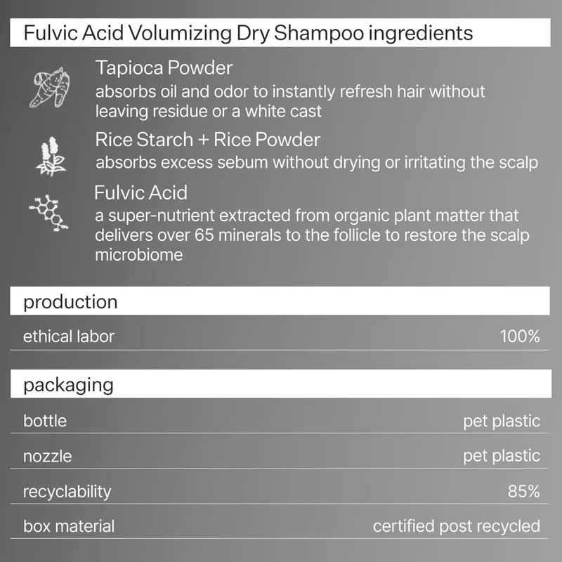 Fulvic Acid Volumizing Dry Shampoo by Act+Acre