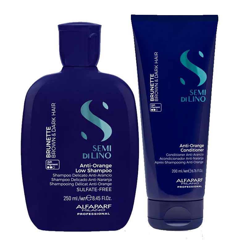 Semi Di Lino Brunette Anti-Orange Shampoo & Conditioner Duo by Alfaparf