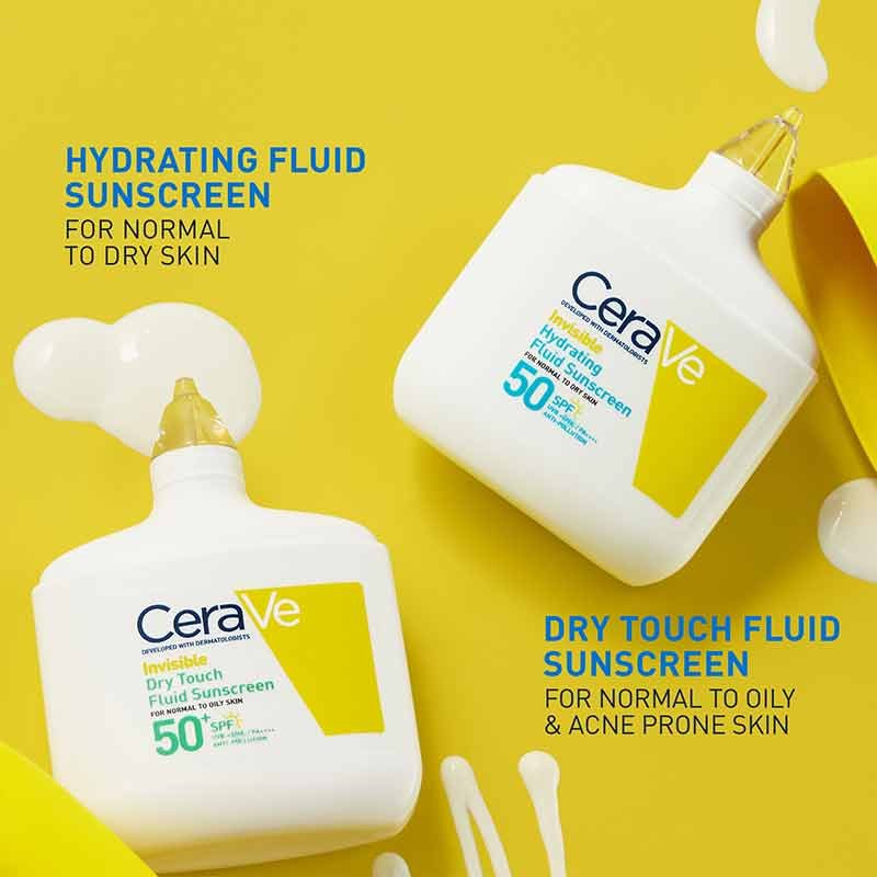 Invisible Hydrating Fluid Face Sunscreen SPF 50 by CeraVe