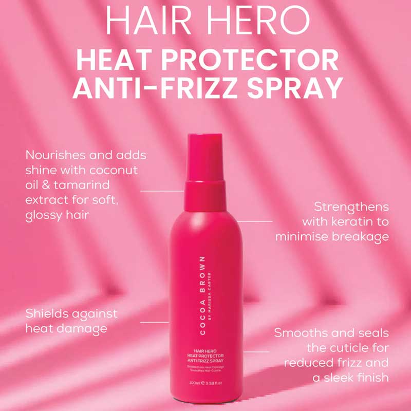 Hair Hero Heat Protector Anti-Frizz Spray by Cocoa Brown