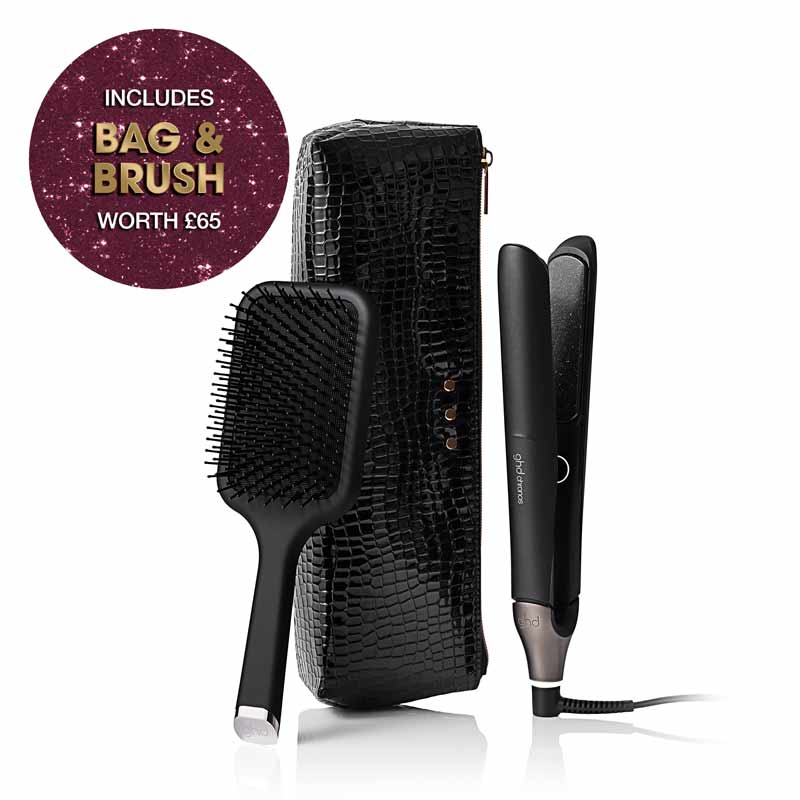 Chronos Styler Black Gift Set With Paddle Brush & Bag by ghd