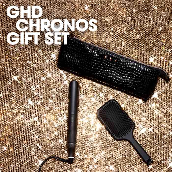 Chronos Styler Black Gift Set With Paddle Brush & Bag by ghd
