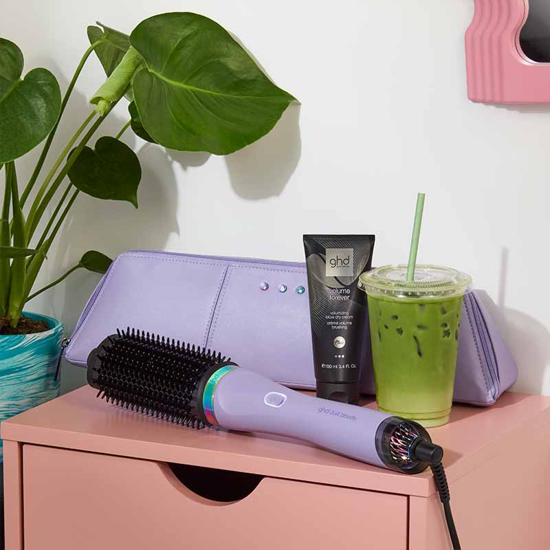 Futurescape Limited Edition Duet Blowdry Hair Dryer Brush In Galactic Lilac by ghd