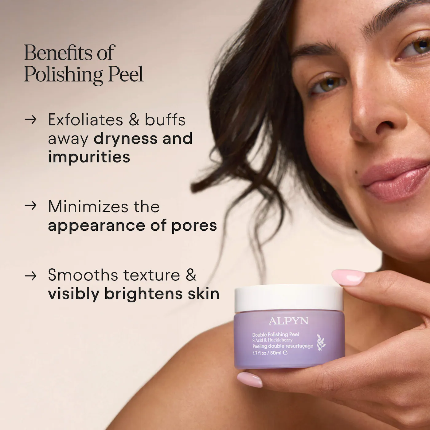 ALPYN Polishing Peel & Brightening Face Mask with 8 Acids & Huckleberry