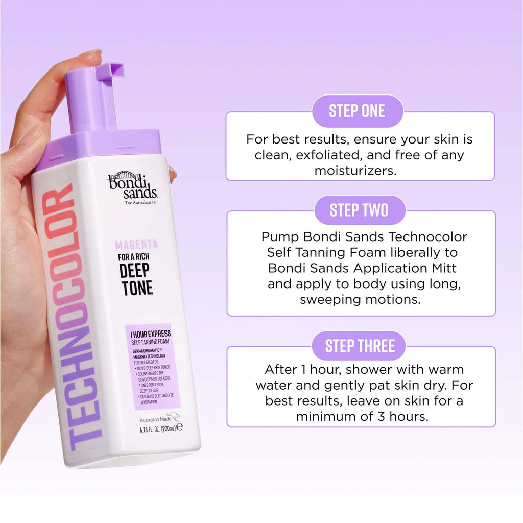 Technocolor 1 Hour Express Self Tanning Foam Magenta 200ml