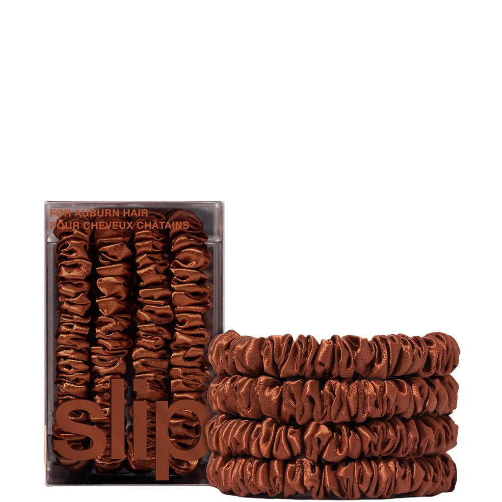 Slip Pure Silk Skinny Scrunchies - Auburn