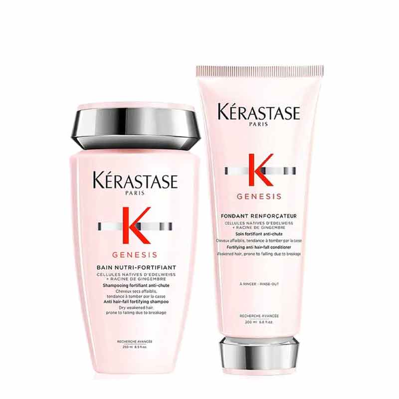 Genesis Nutri Anti Hair Fall Fortifying Shampoo & Conditioner Duo With Free Elixir Ultime Oil by Kérastase