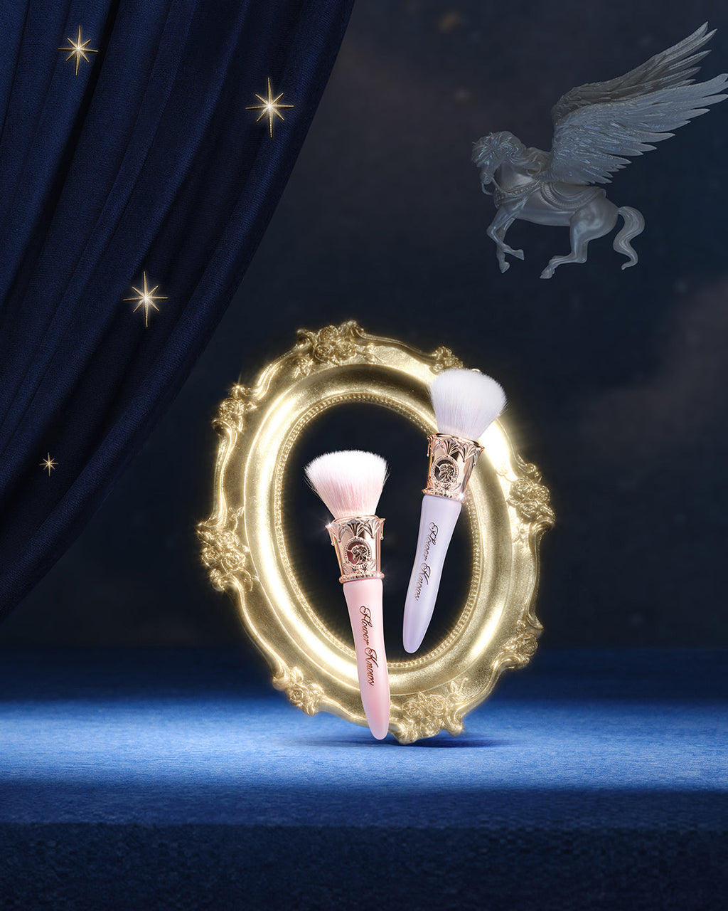 Flower Knows Knight Unicorn Angled Blush Brush Crystal Pink