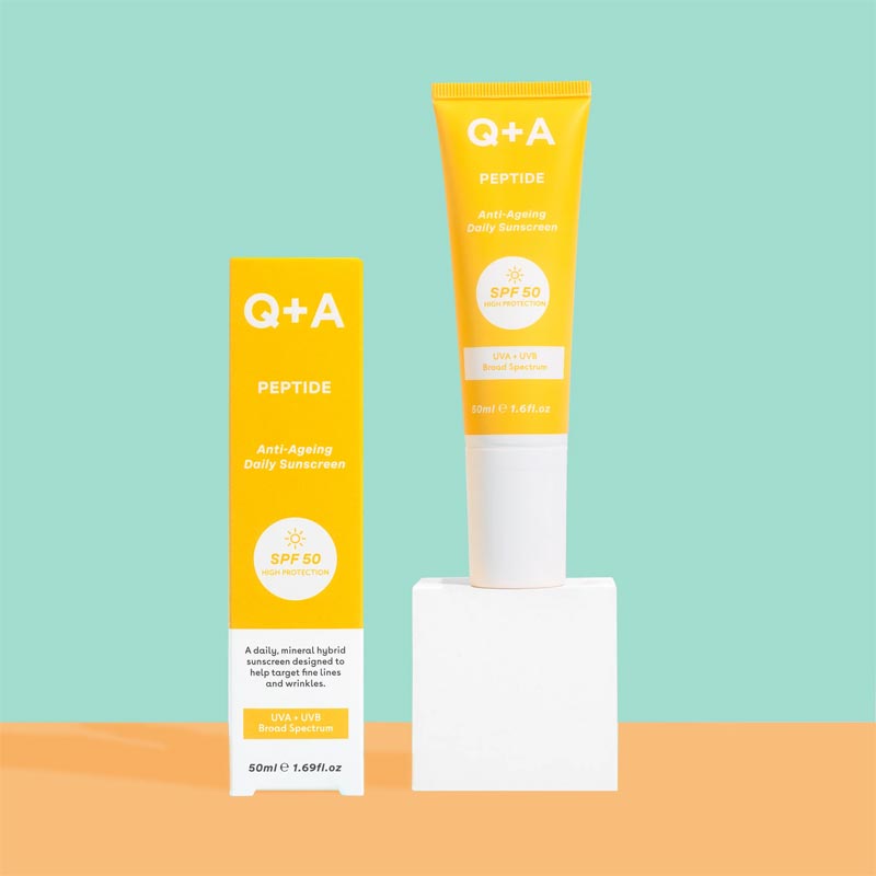 Peptide Anti-Ageing Face Sunscreen SPF 50 by Q+A