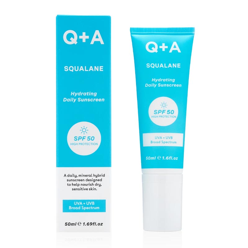 Squalane Hydrating Face Sunscreen SPF 50 by Q + A