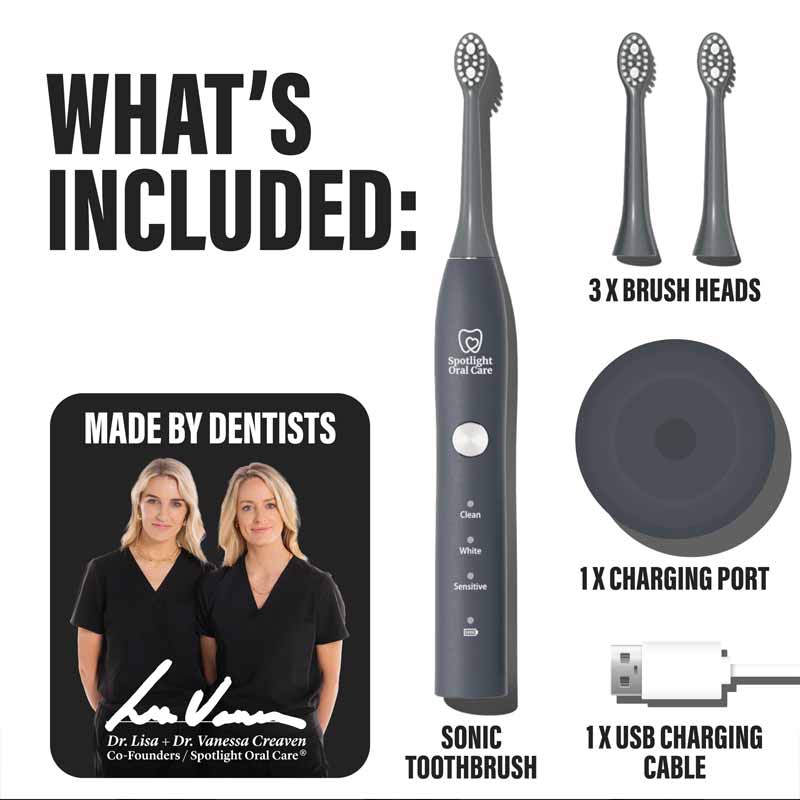 Graphite Grey Sonic Toothbrush by Spotlight Oral Care