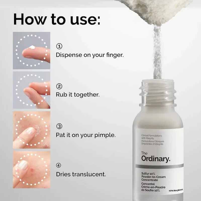 Sulfur 10% Powder to Cream Concentrate by The Ordinary